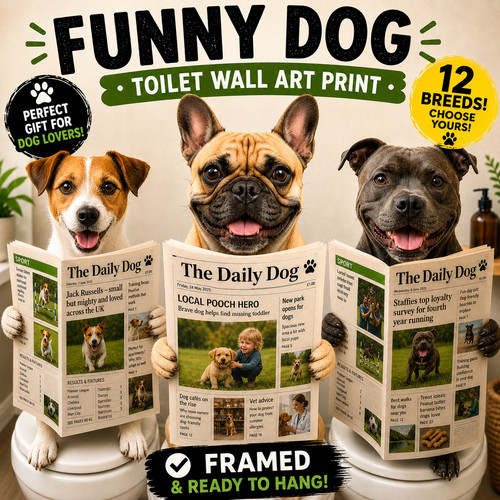 Funny dog toilet wall - toilet, art