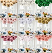 9PCs Plain PD Tissue Paper Pom Poms Pompoms Flower Ball Birthday Wedding Party