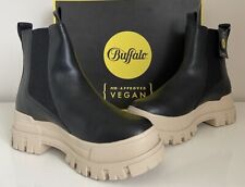 Buffalo Aspha Chelsea Ankle Boots Shoes Size  5, 6.5 UK Black Vegan Nappa