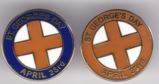 2 x ENGLAND ST GEORGES DAY  APRIL 23rd FOOTBALL BADGE SET JOB LOT BULK BUY