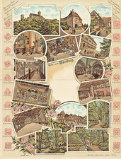 Wartburg Germany~Das menschliche Leben Thiergestalt~Double but separated~POSTCRD