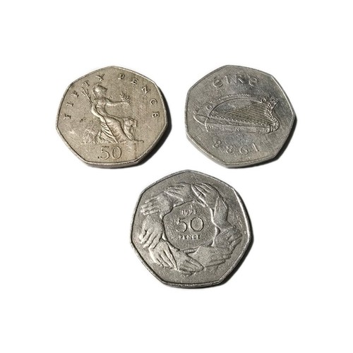 50p coins bundle old style - coins,