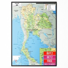 THAILAND MAP POSTER TRAVEL