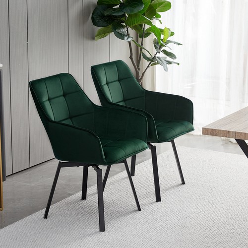 Swivel dining chair - swivel, green