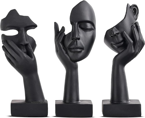 Woman face statue set pcs - set, 3