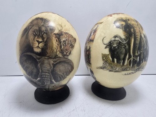 Hand decorated ostrich egg - hand,