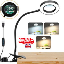10X Magnifier Glass LED Desk