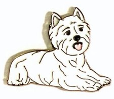 White Westie Dog Badge West