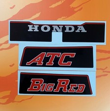 1982 Honda ATC200E Big Red Rear Fender Decals Sticker 82 ATC 200E 3pc set HB123