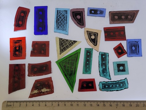 Stained glass church fragments - church,