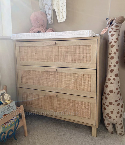Rustic chest drawers rattan - chest,