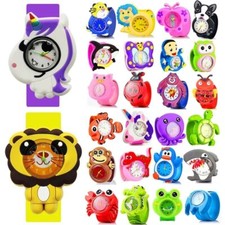 Wrist Watches Silicone Bracelet Analogue Snap Slap On Children Party Kids Watch