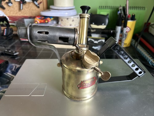 Vintage brass blow lamp - vintage,