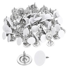 150Pcs Upholstery Tacks, 11mmx10mm Flat Head Thumb Tack, White