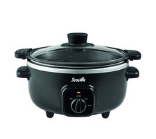 Slow Cooker 3.5L Tempered Glass Lid & Removable Non-Stick Bowl Scoville BLACK
