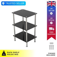 Black glass shelving unit 3 - shelving, unit,
