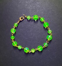 Uranium Vaseline Glass Beaded Bracelet