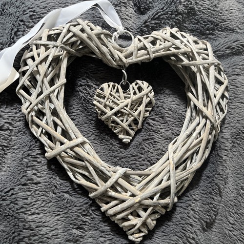 Hanging grey wicker double - wicker,