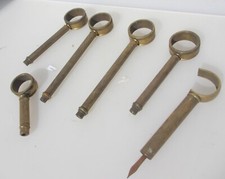 Vintage Brass Curtain Pole Holders Brackets Old Hand Rail - Job Lot