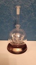 Lichfield  Glass Sculpture  Ship In A Bottle Decanter, Elizabethen  Man Oʻ War