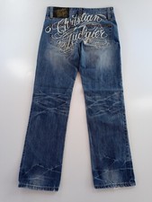 Vintage Y2K Christian Audigier Spellout Stitched Distressed Jeans Men’s 34x33