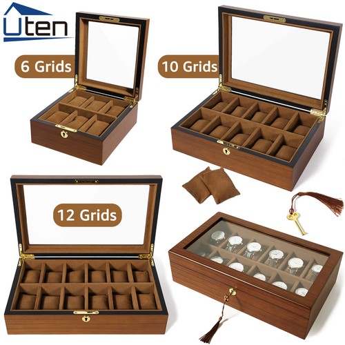 Grids wooden watch box - grids,
