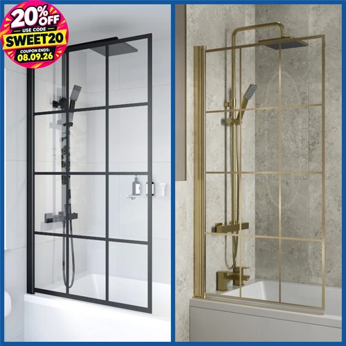 Modern grid bath - modern, screen
