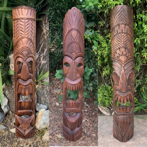 Set hawaiian tiki wooden - set,