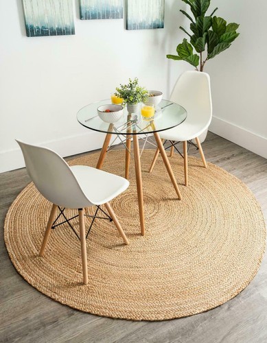 Jute rug carpet - carpet, round