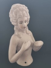  Wonderful Porcelain 1920's Style Nude Madame De Pompadour Pin Cushion Half Doll