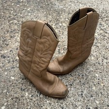 VINTAGE MADE IN SPAIN WESTERN COWBOY BOOTS LIGHT BROWN SIZE UK4 