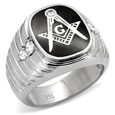 Silver masonic ring mens