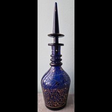 Vtg Cobalt Blue Genie Bottle
