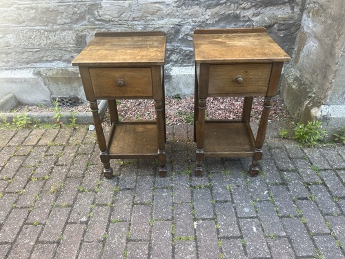 Pair vintage bedside - a,
