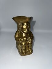 Vintage Solid Brass Toby Jug