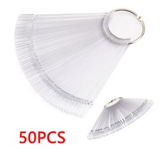 50pcs  Fan Polish Practice Color Pop Tip Sticks Display Nail Art Key Ring Wheel