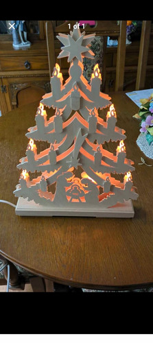 White wooden light - wooden, nativity