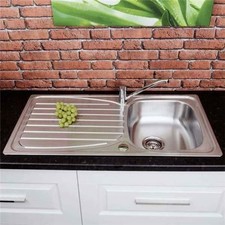 Modern Stainless Steel Inset Kitchen Sink Various Styles 1.0 Single Bowl + Waste