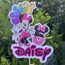Minnie Mouse inspired Cake Topper personalised name  And Age