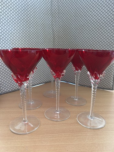 Vintage set six red martini - vintage,