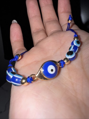 Evil eye adjustable bracelet - adjustable,