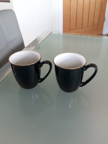 Denby jet black mugs x - 10,