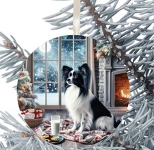 Papillon Dog Hanging Bauble