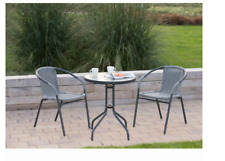 Sorrento Rattan Effect Bistro Outdoor Set Of 3pc, 52x 58x 74cm; 8 kg