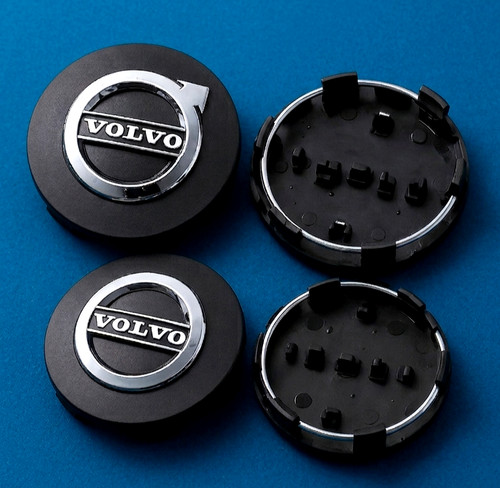Volvo black alloy wheel centre - black,