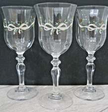 Set 3x Johnson Brothers Eternal Beau Wine Glasses with Floral Decoration - VGC