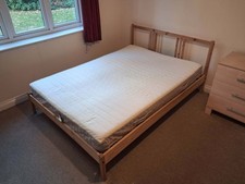 Ikea double bed pine frame