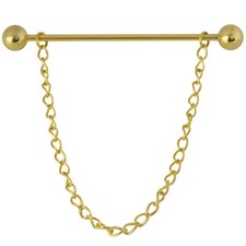 6CM Gold Collar Pin Barbell