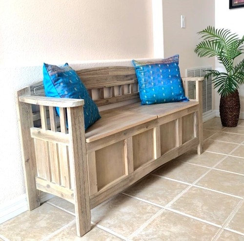 Rustic wood storage - wood, bench