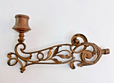 Vintage Art Nouveau Brass Piano Candle Holder Arm Swivel Swing Wall Sconce 7.5"